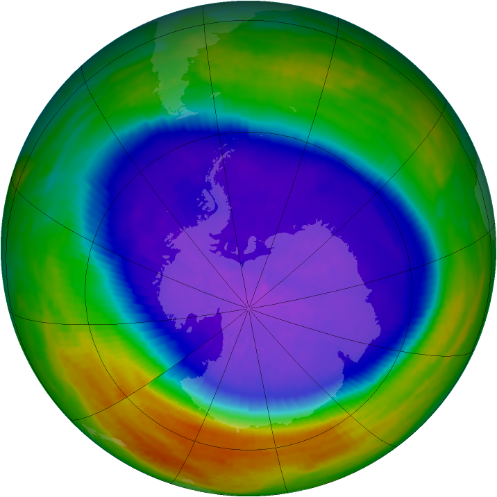 Antarctic ozone map for 26 September 2003